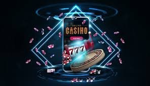 Ilustrasi pengguna oxtoto bermain slot online di perangkat mobile dengan latar hijau hutan